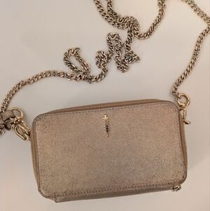 Thacker Ronnie Shine Gold Metallic Crossbody Like New